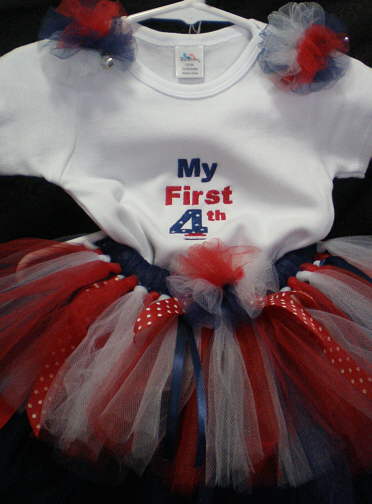 FIRST 4 OF JULY TWO LAYER TUTU SET
