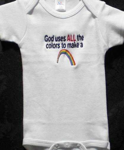 GOD USES ALL THE COLORS TO MAKE A RAINBOW ONESIE