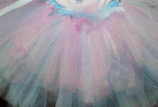 TURQUOISE, PINK AND WHITE TWO LAYER TUTU